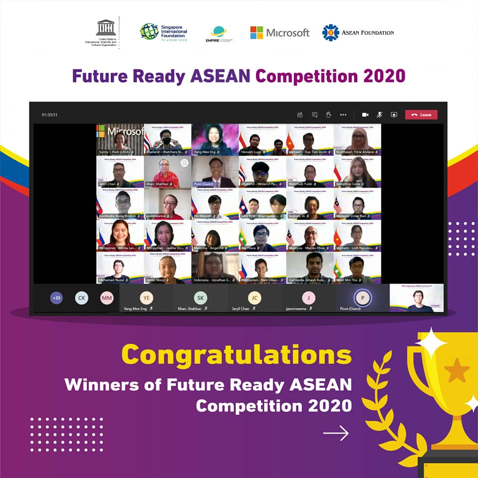Finalists of the Future Ready ASEAN Competition 2020 gathered online and presented data science findings and proposed ideas on how to increase ASEAN’s cultural awareness and understanding.