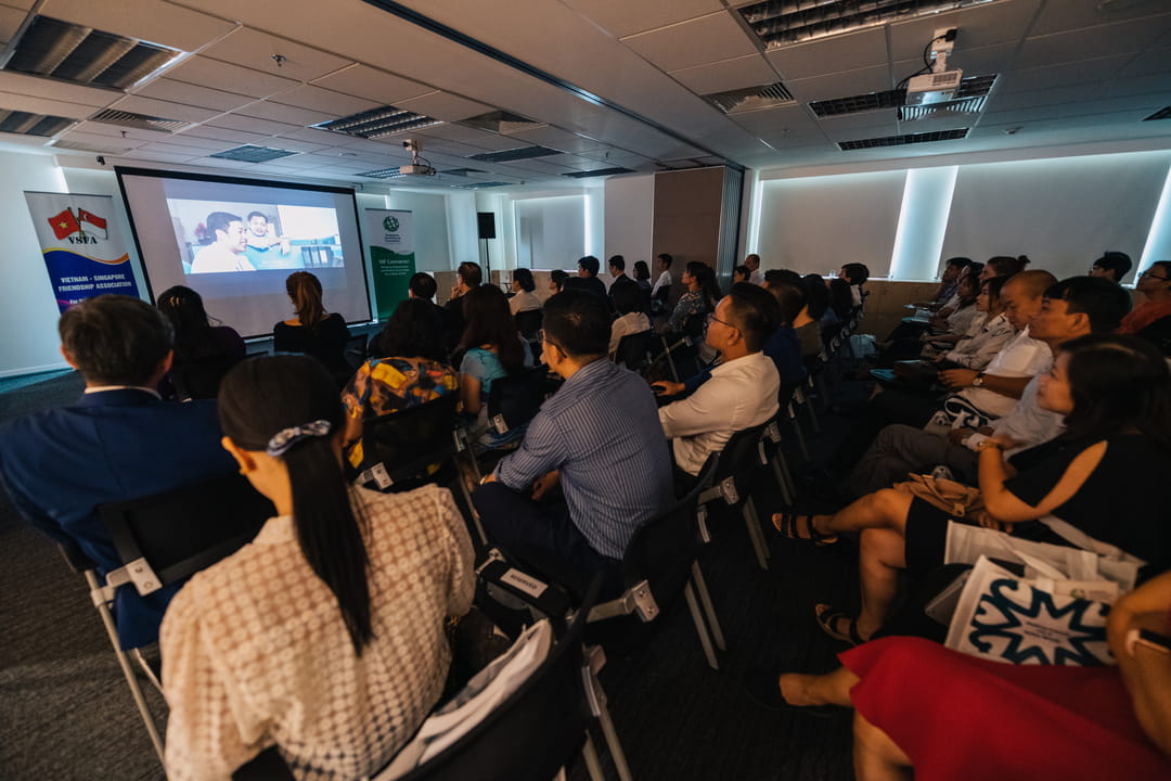 Guests watching two Singaporean short films titled ‘Shanti’ and ‘The Buddy’. The films, part of the biographic series 15 Shorts, explore the theme - the power of friendships