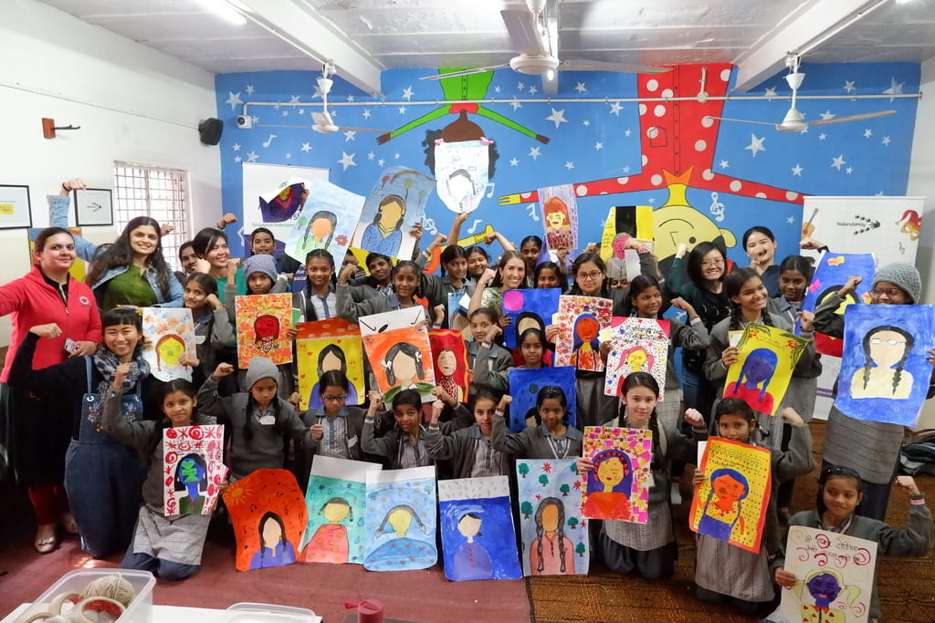 Eight A4G Fellows worked with students in NalandaWay Foundation’s Art Lab to empower young girls to embrace and show their strengths and uniqueness through the creation of their self-portraits