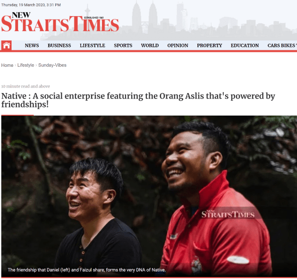 Native: A social enterprise featuring the Orang Aslis that's powered by friendships! / New Straits Times