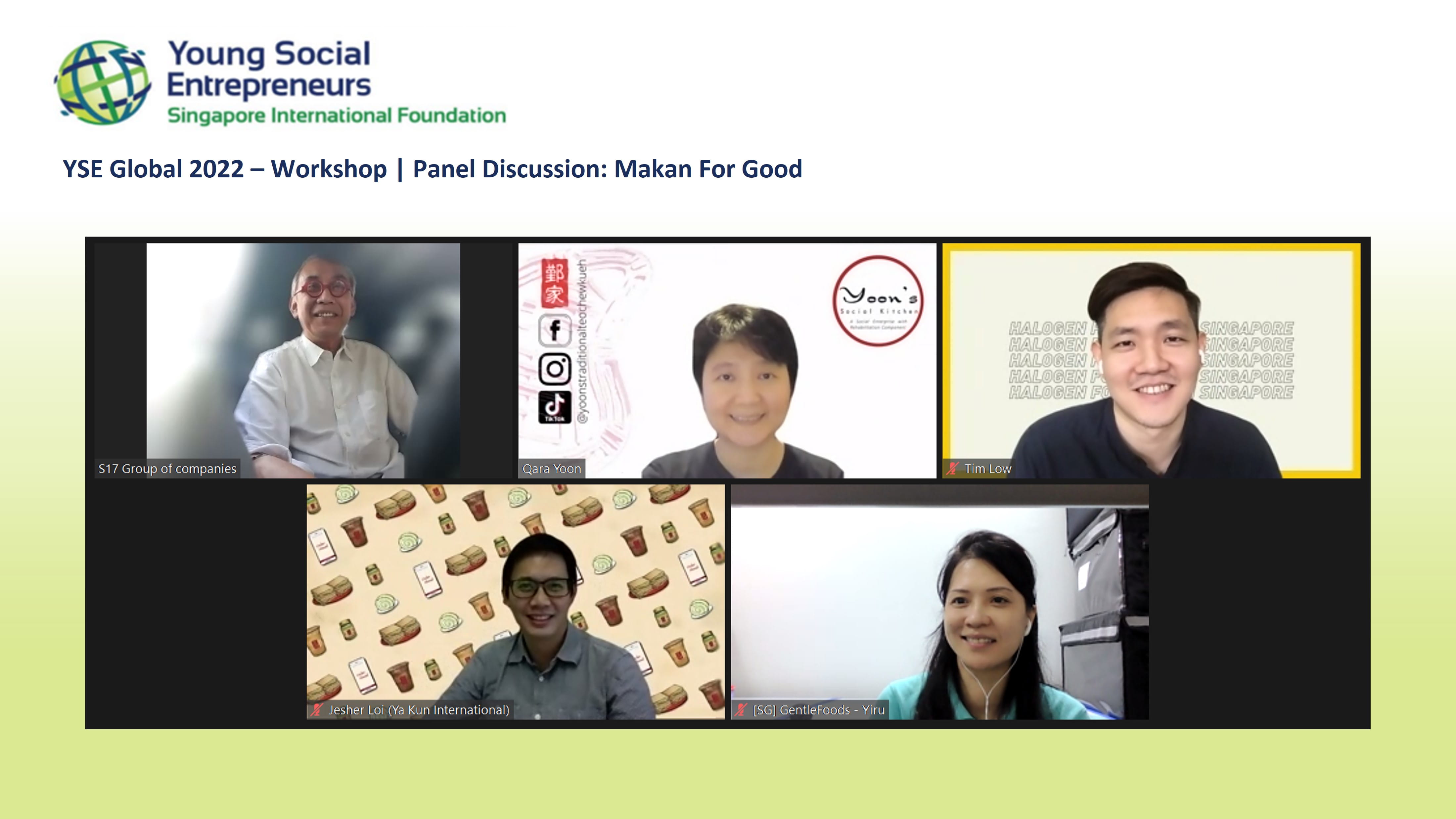 YSE Global 2022 Workshop Panel on Makan for Good