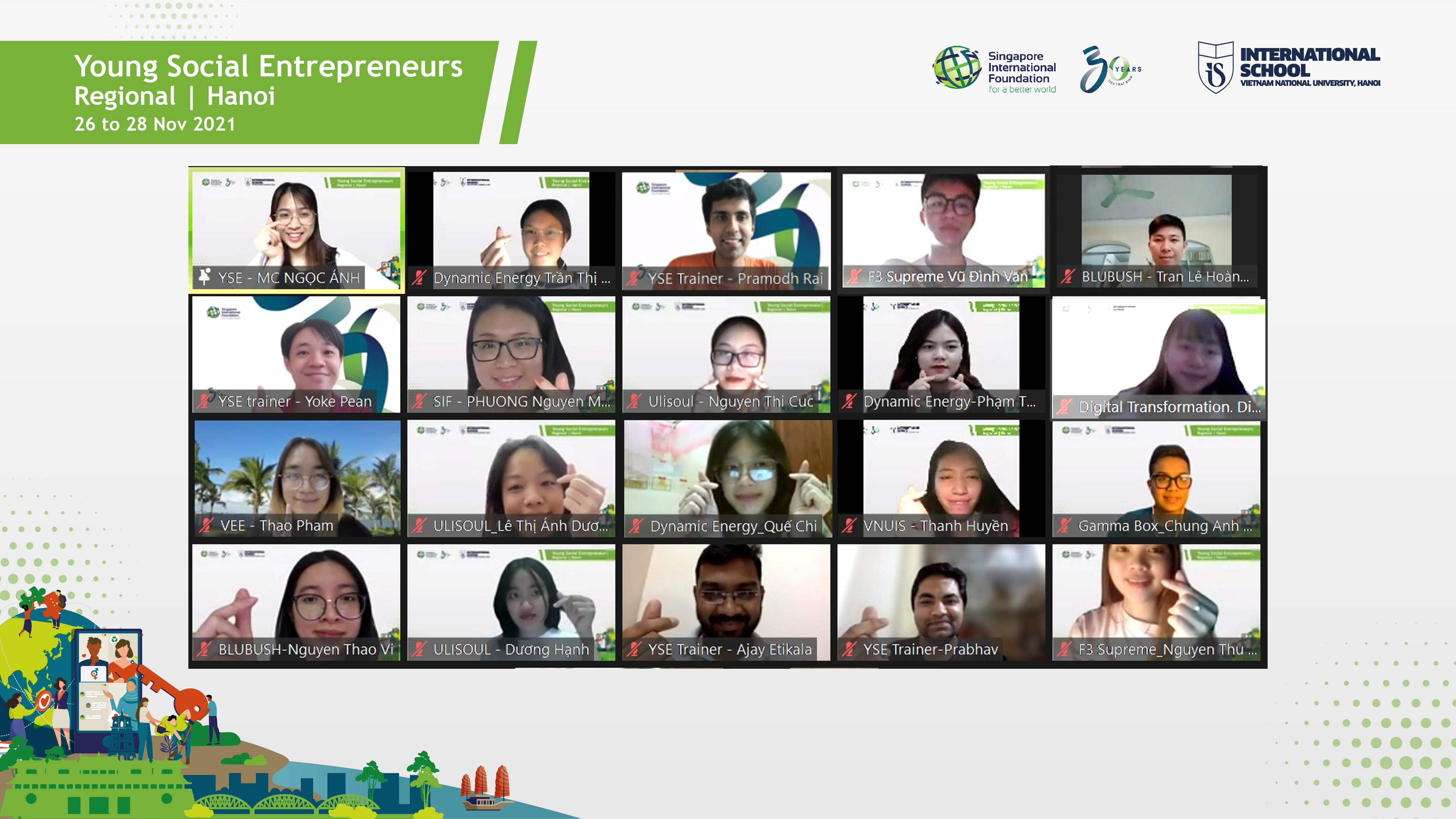 Participants of YSE Regional Hanoi 2021 take a virtual group shot